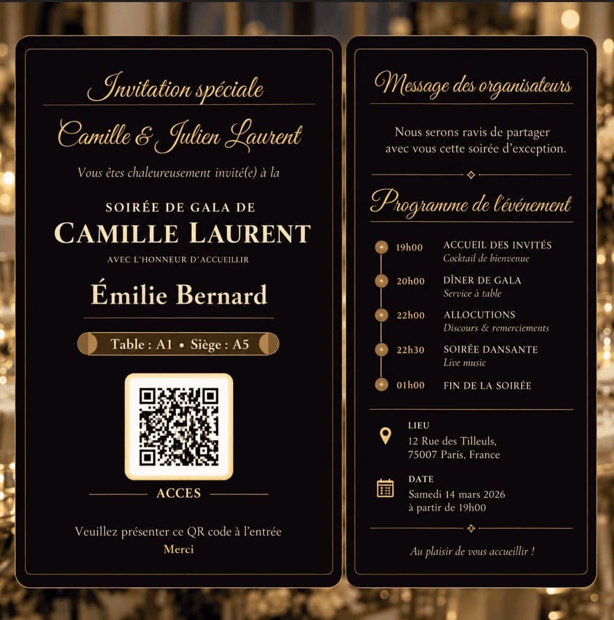 Modèle d’invitation Signature