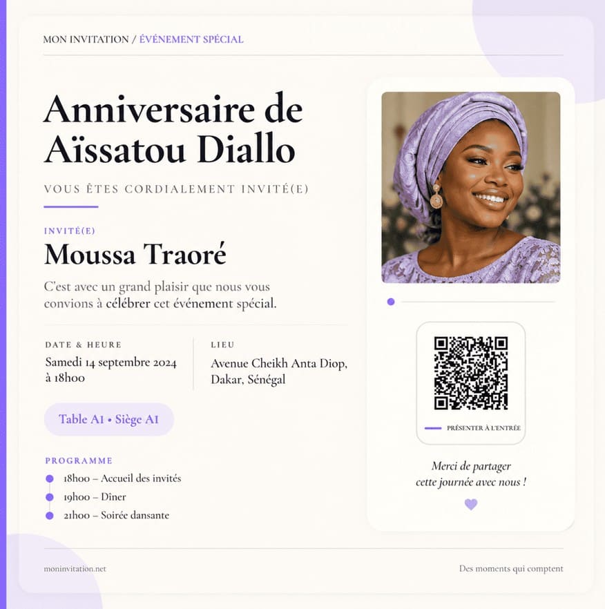 Modèle d’invitation Pure